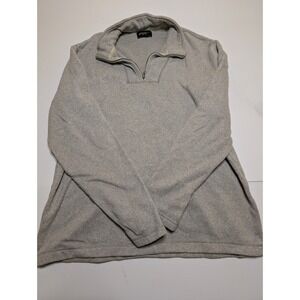 Eddie Bauer Mens XL Tall 1/4 Zip Fleece Pullover Heather Gray Outdoor Sweater